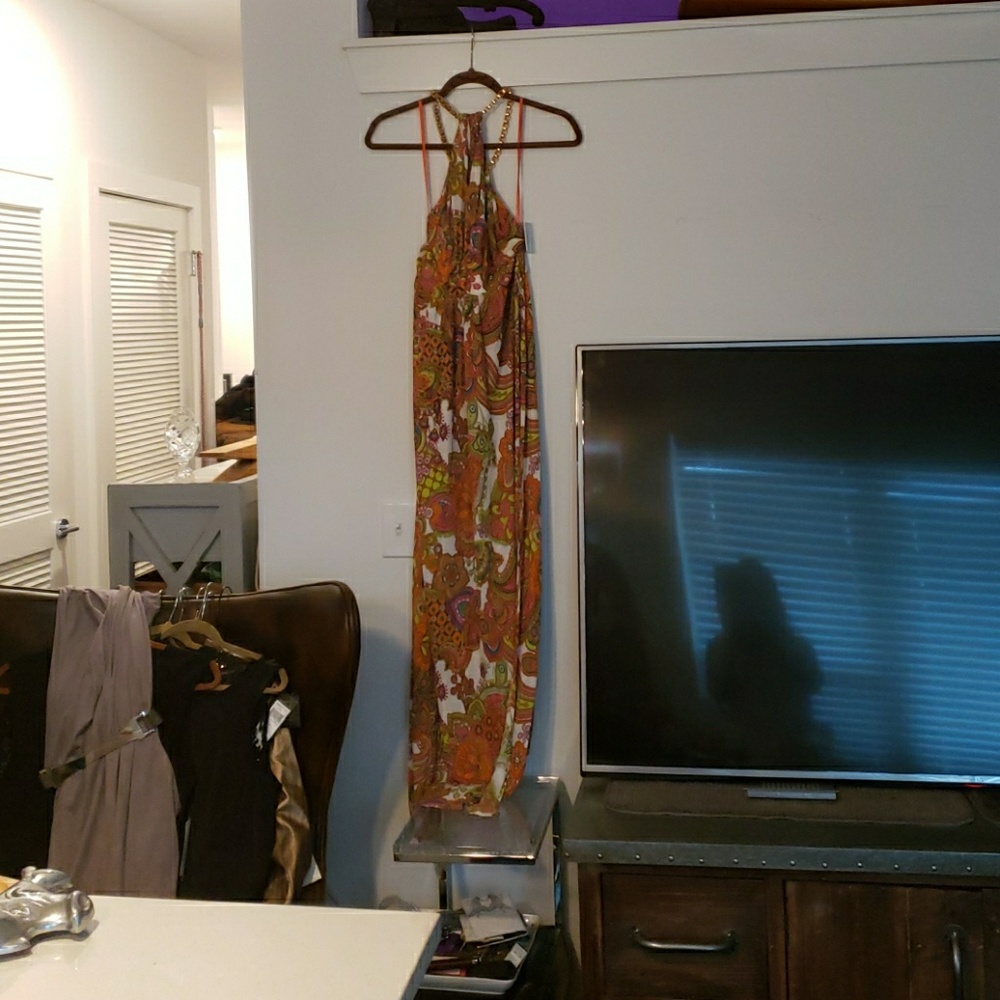 Milly Sz M colorful paisley maxi dress